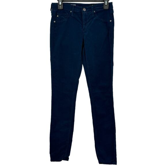 Adriano Goldschmied Pants Womens 27 Super Skinny Legging Ankle Blue Corduroy - Picture 1 of 9